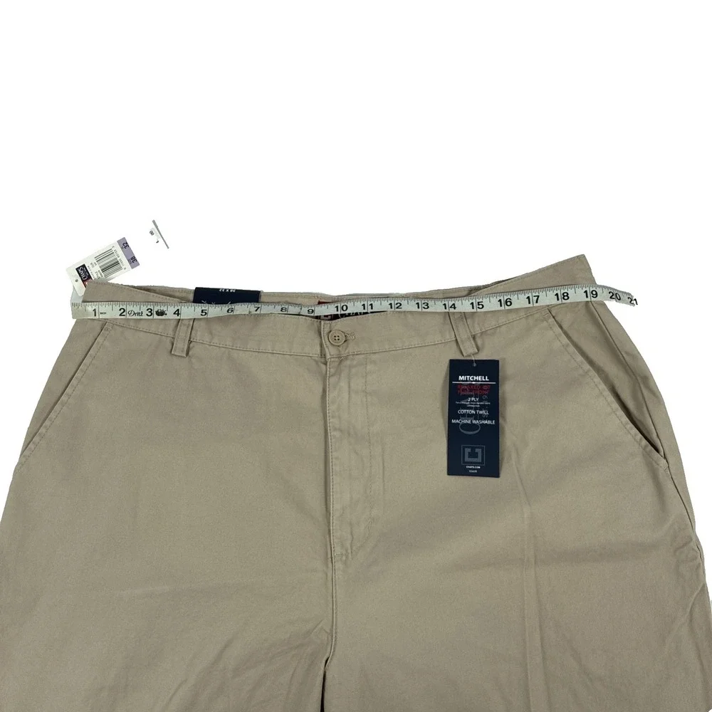 Y2K Mens Chaps Mitchell Relaxed Fit Flat Front Khaki Chino Pants Size 38x32 NWT